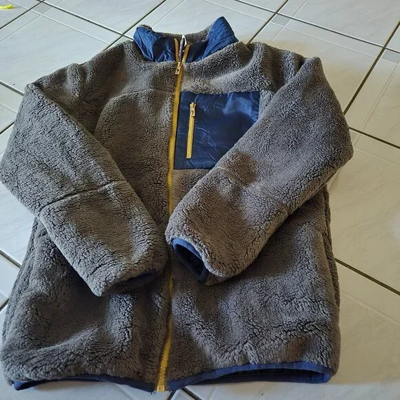 Tommy Bahama Cozy Teddy Bear Full Zip Sherpa Jacket Gray XL(14) - Picture 1 of 4